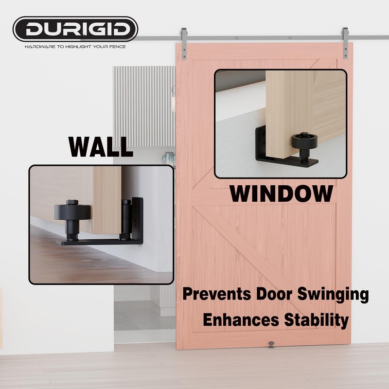 DURIGID 2 Pack Barn Door Floor Guide, Barn Door Guides