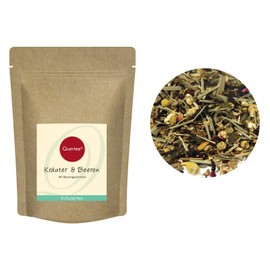 Quertee Kräutertee "Kräuter & Beeren" | Fruchter Beerengeschmack | Lemongras, Kamillenblüten, Pfefferminze, | Kräutertee lose 200g