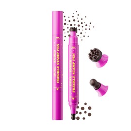 DAGEDA Liquid Freckle Pen, 2 IN 1 Chestnut Brown Freckle Stamp & Gourd Head Fake Freckles, Long Lasting, Waterproof Face Makeup Pen, Soft Dot Spot Pen for Natural Lifelike Freckle Makeup 04