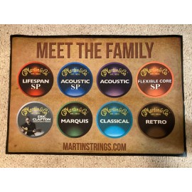 MARTIN GUITAR RUG ~ 24" x 36" C.F Promotional String Carpet - "Meet The Family"