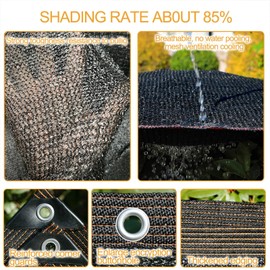 BNDDUP Shade Net Sun Protection Net Garden Shade Net with Eyelets 85% Lightweight and Durable Shade Net for Pergola Greenhouse Patio Canopy
