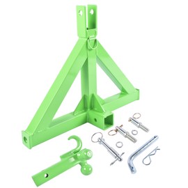3 Point 2 in Trailer Hitch Receiver Tractor Drawbar Adapter Heavy Duty Steel Green 10000lbs AKWH