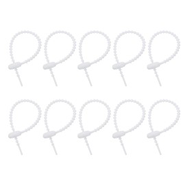 uxcell 20Pcs 6" Silicone Cable Ties, Reusable Zip Ties Strips Twist Tie, Cable Cord Wraps Management Organizer for Home Office Kitchen Food Bag, White