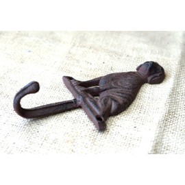 Vintage 6 Cast Iron Antique Style Dog Coat Hooks Hat Hook Rack Towel LAB Retriever Puppy