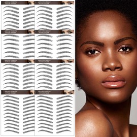 Aresvns 4D Eyebrow Tattoo 88 Pairs 4 Colours Fake Eyebrows for Women, Multi Colour Imitation Eyebrow Stickers, Realistic Eyebrow Transfers for Different Makeup Looks