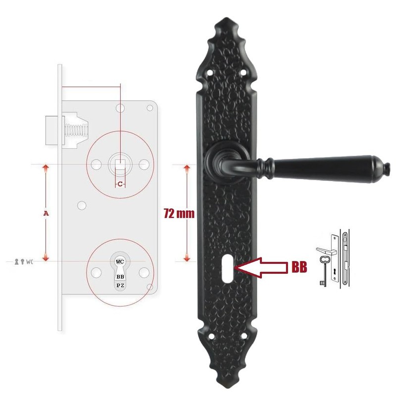 ALSTEN TECH Door Fitting Handle Set Door Handle BB PZ