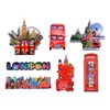 Set of 8 London Skyline Design Wooden & Plastic Fridge