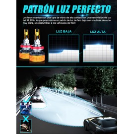 StoneBanks H11 H8 H9 LED Faros para Delanteras 40000LM 320W 1000% Brillante Bombilla Luz Alta Y Baja 6500K Blanca Kit de Conversión, Plug & Play, 2 Paquetes