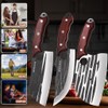 WXCOO Butcher Knife Set - 4pcs Hand Forged Meat Cleaver