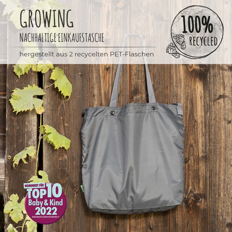 Growing Sustainable Stroller Shopping Bag Made from 2 Recycled PET