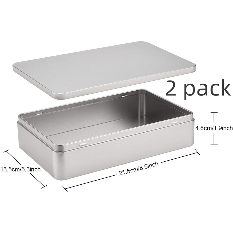 MMBOX 8.5 by 5.3 by 1.9 Inch Silver Rectangular Empty