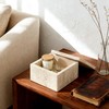 Artisanal Abode Natural Marble Storage Square Containers Cotton Swab Holder,