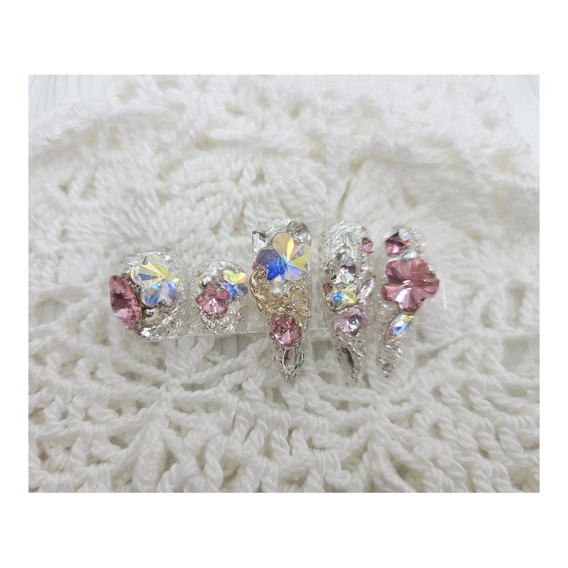  0822Cherry Blossom Swag Nail Queen Handmade Nail Tips ✨