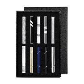 Pisacorbatas de corbata de 10 piezas, Clips para Corbatas, Clip de Corbata de Acero Inoxidable de Alta Calidad, Conjunto de 10 Clips para Corbatas: Elegancia y Estilo en Negro, Azul, Plata y Oro