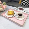 UOEKCS Pink Coffee Table Trays, Decorative Serving Tray with Handles,