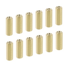 YOKIVE Pack of 50 M2.5 Spacers, Brass Hexagonal PCB Spacer Nuts, Keep Height Consistent, Perfect for Motherboard, Circuit, Board, Electronics (Gold Tone 13 mm)