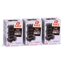 Katz Gluten Free Triple Chocolate Donuts | Dairy Free, Nut Free, Soy Free, Gluten Free | Kosher (3 Packs of 6 Donuts, 13 Ounce Each)