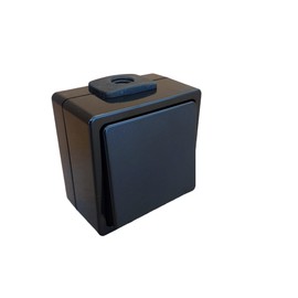 Surface-Mounted Off/Toggle Switch - IP54-230V/10A - Ideal for Basement, Garage & Garden - Made in Germany - Black