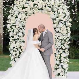 AIMOMENT Arch Backdrop Cover,Pink 6.6 FT Spandex Arch Covers Stretchy Fitted Top Round Arch Backdrop Stand for Wedding Party Baby Shower Birthday Ceremony Banquet Arch Decoration