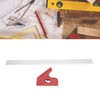 18 Inch Woodworking Edge Ruler with Fixator Serrated Design Angle