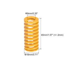sourcing map 3D Printer Die Spring, 18mm OD 40mm Long 10pcs Spiral Stamping Light Load Compression Mould Die Springs for 3D Printer Electric Part, Yellow