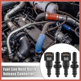 ACROPIX 7.89mm SAE to 5/16 8mm Straight Car Fuel Line Hose Quick Release Connector Disconnect Hose Nylon 2 Set Car Parts