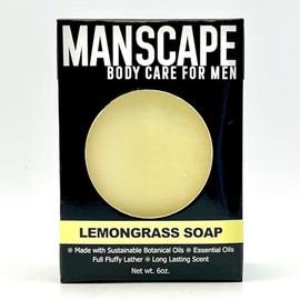 MANSCAPE Handmade Cold Process Bar Soap for Men - MANSCAPE Lemongrass scent | Cleansing and Moisturizing Properties | Natural | Vegan | 6oz