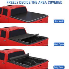 JDMSPEED Soft Roll Up Truck Bed Tonneau Cover Compatible with 1994-2018 Dodge Ram 1500 2500 3500 & 2019-2023 Dodge Ram 1500 Classic 8FT w/o RamBox
