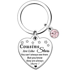 HULALA Cousin Gifts For Women Girls Cousin Friendship Keyring Key Ring Keychain Birthday Christmas Cousins Are Like Stars