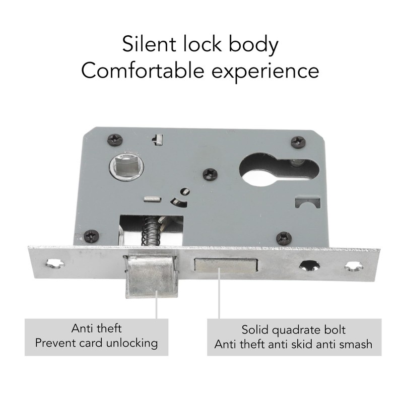 Yitre Bedroom Door Lock Set, Universal Black Door Handle Lock