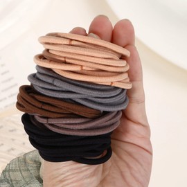 Emrlyr Brown Hair Ties for Thick 150 Count,4mm Elastic hair Bands, Ponytail No Damage Hair Ties for Women,Girls and Man