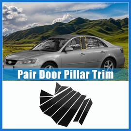 VekAuto 10 Pcs Windshield B Pillar Trim Exterior Garnish Front Rear Left Right for Hyundai Sonata 2011-2014 Black Auto Accessories