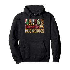 Santa's Favorite Bus Monitor Christmas Kids Boys Girls Xmas Pullover Hoodie