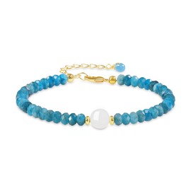 COAI Apatite Bracelet Moonstone Healing Crystal Bracelet for Women