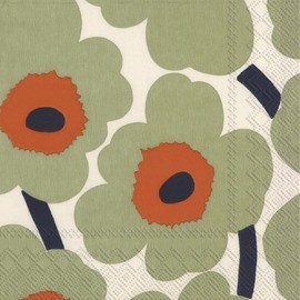 Marimekko - IHR Cocktail Napkin 33 x 33 cm, Unikko Cream Orange, L552623