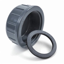 PVC Threaded Cap | PVC Threaded Plug | 1/2 Inch - 2 Inch | Female Thread | Male Thread | PN 10 | (Threaded Cap IG, 1 1/4 Inch), Grey