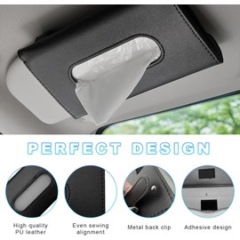 Ohleats - Soporte para pañuelos de coche, soporte para servilletas de piel para asiento trasero automático, dispensador para la mayoría de vehículos, accesorios universales para interiores de coche,