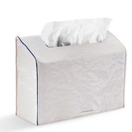 Hennaja - Funda de caja de toallas de mano, de piel sintética, compatible con Kleenex, toallas de mano desechables de papel, adecuadas para comedor, cocina, baño (1 blanco)