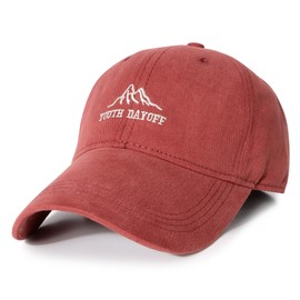 Eoslya Embroidered Baseball Cap for Men - Cotton Adjustable Hat, Breathable Sports Cap, Letter Mountain Design, Casual Outdoor Sun Hat for Summer WineRed