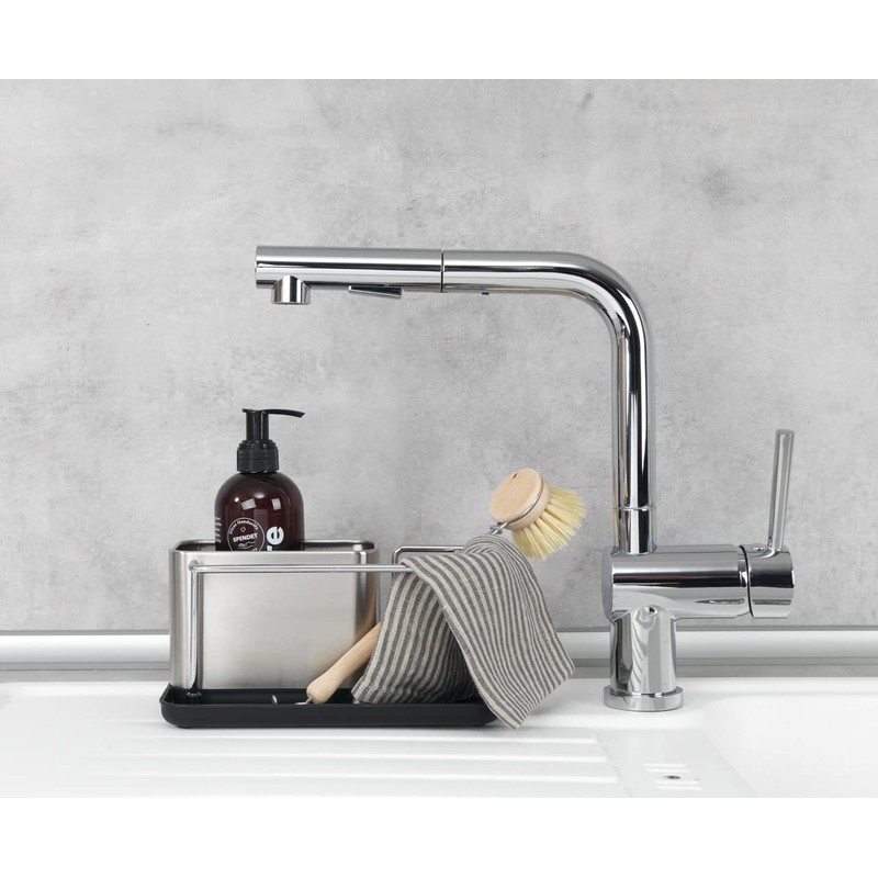 Wenko Organiser Stainless Steel Orio Drainer Sink Caddy, Silver matt,