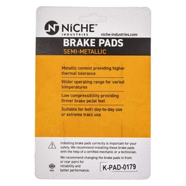NICHE Brake Pad Set for Honda ST1100 PC800 Suzuki GSX250R Kawasaki Versys 650 Front Rear Semi-Metallic 4 Pack