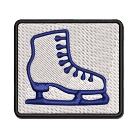 Ice Skating Figure Skates Multi-Color Embroidered Iron-On Patch Applique - Mini 2.0 Inch