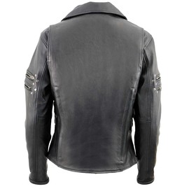 Milwaukee Leather Women's Classic Premium Leather Motorcycle MC Style Riding Jacket - X-Large
