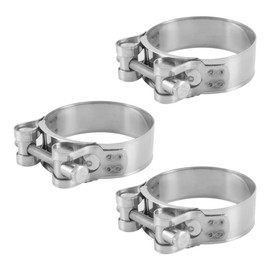 Gorise 3 Pcs Stainless Steel Joint Bolt Clamp Exhaust Motorcycle Clamps Exhaust Pipe Clamp Clamps Jaw Band Width 22mm 52-55 Mm