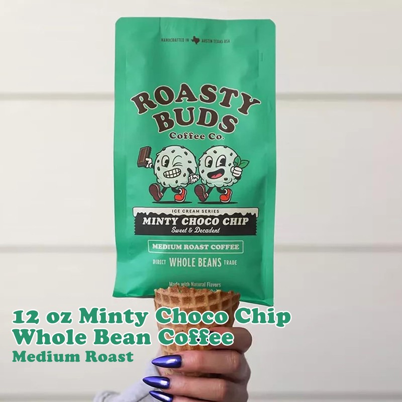 Roasty Buds Minty Choco Chip Whole Bean Coffee | Medium