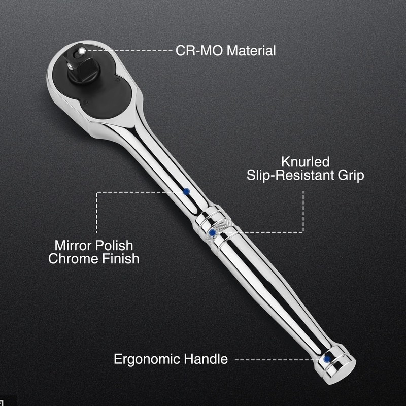 WORKPRO 3-Piece Ratchet Set, Quick Release Reversible, 72-Tooth, 1/4", 3/8",