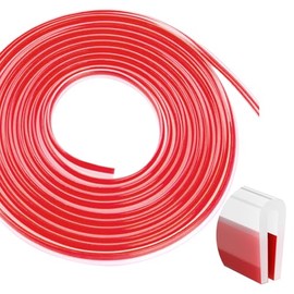 Silicone Edge Trim Self-Adhesive U Channel Silicone Edge Trim Edge Protector for Sheet Metal (Clear, Fit 3/32" - L 20')