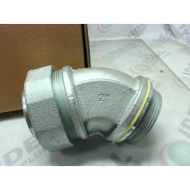 EATON Crouse Hinds LT20045 2" 45 Degree Liquidtight Fitting to Male Connector - New...