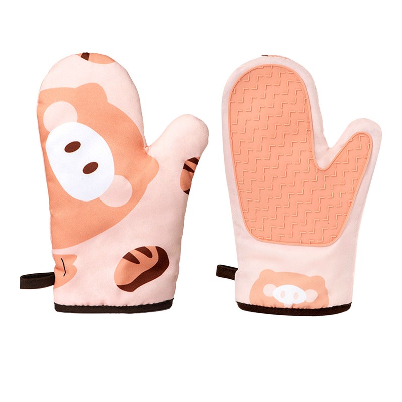 1 Pair Kitchen Oven Glove Excellent Insulation Anti Slip Thickened