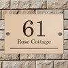 Badgemaster Modern Desert Beige House Number Sign Plaque Stainless Steel